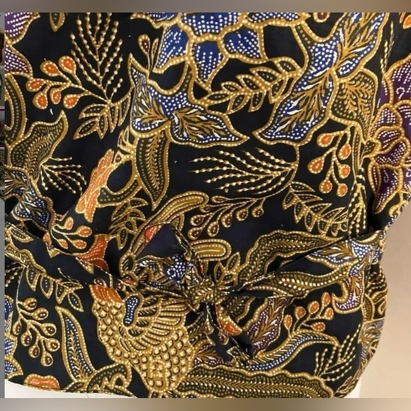 Theo Stunning Vintage Beaded Embroidered Vest size M black pockets tie in back - Picture 5 of 11